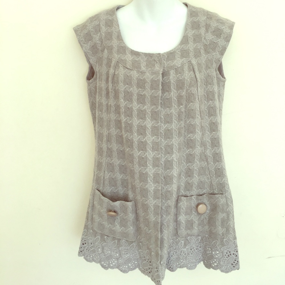 Bundle of 2 for $30 Tweed embroidery Vest